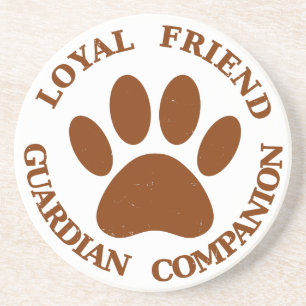 Dog Paw Loyal Friend Sandstone Coaster