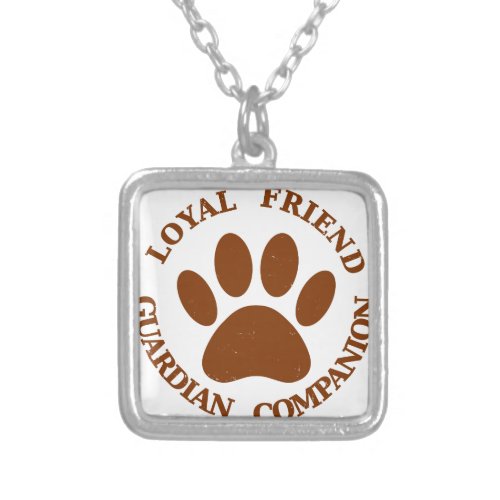 Dog Paw Loyal Friend Silver Plated Necklace