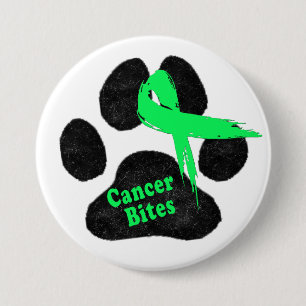 Dog Paw Lymphoma Awareness Ribbon Design Button