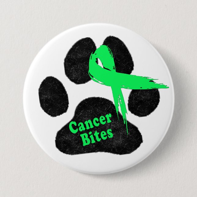 Dog Paw Lymphoma Awareness Ribbon Design Button (Front)