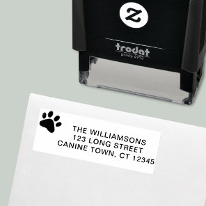 Dog Paw Name Address Self-inking Stamp