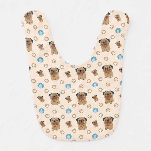 dog paw pattern baby bib