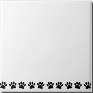 Dog Paw Pattern Ceramic Tile