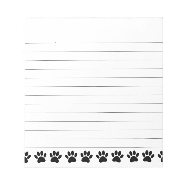 Dog Paw Pattern Lined Notepad (Front)