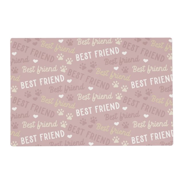 Dog Paw Pattern  Placemat (Back)