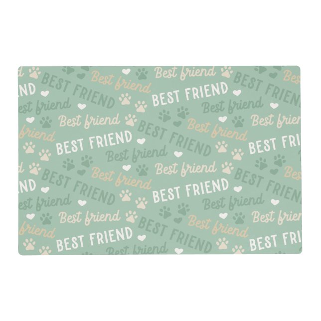 Dog Paw Pattern  Placemat (Back)
