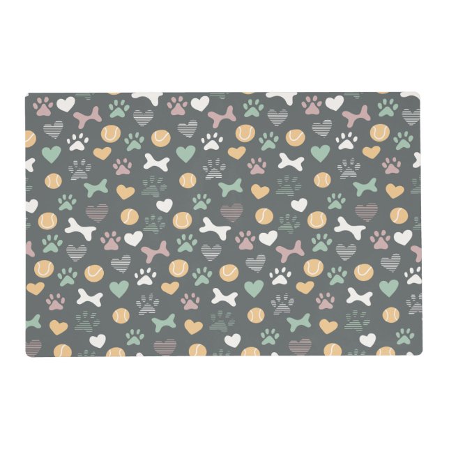 Dog Paw Pattern  Placemat (Back)