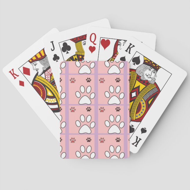 Dog Paw Pattern Poker Cards (Back)