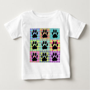 Dog Paw Pattern Quilt Baby T-Shirt
