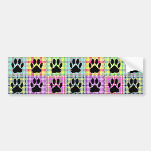 Dog Paw Pattern Quilt Bumper Sticker