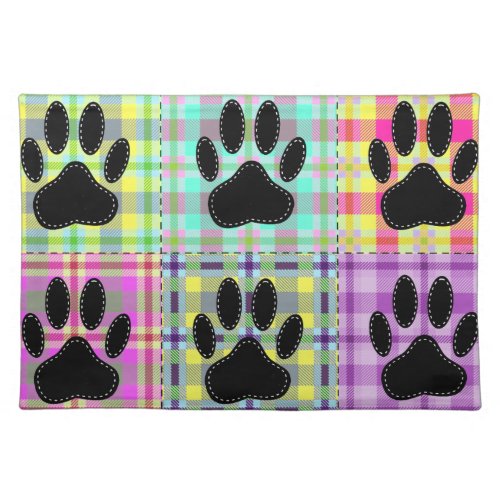 Dog Paw Pattern Quilt Cloth Placemat