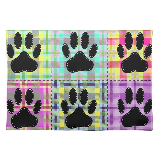 Dog Paw Pattern Quilt Cloth Placemat (Front)