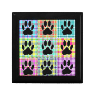 Dog Paw Pattern Quilt Gift Box