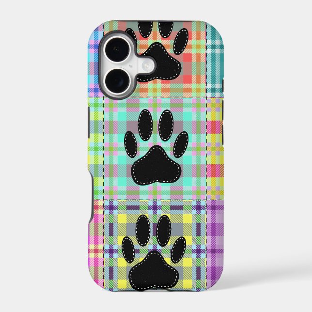 Dog Paw Pattern Quilt Iphone Case (Back)