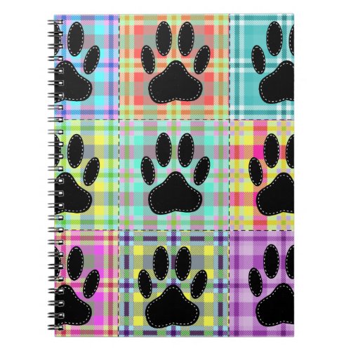 Dog Paw Pattern Quilt Notebook