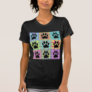 Dog Paw Pattern Quilt T-Shirt
