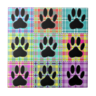 Dog Paw Pattern Quilt Tile