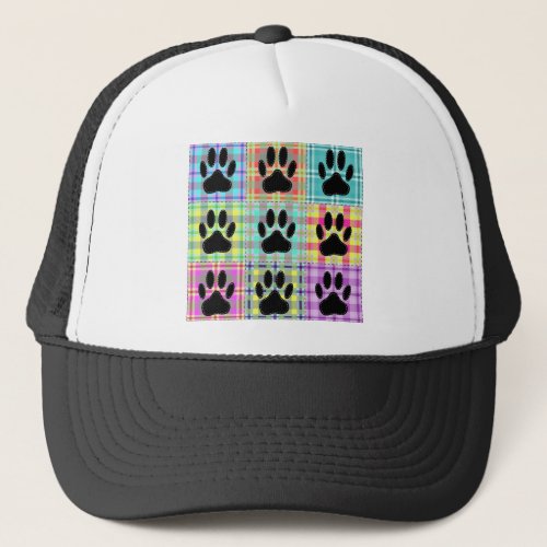 Dog Paw Pattern Quilt Trucker Hat