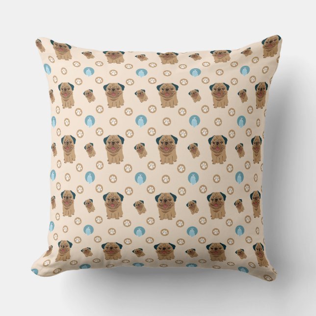 dog paw pattern throw pillow (Front)