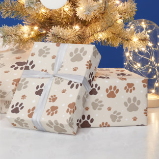 Dog Paw Pattern Wrapping Paper