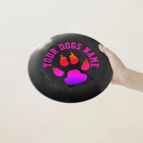 Dog Paw Personalized Pink Wham_O Frisbee