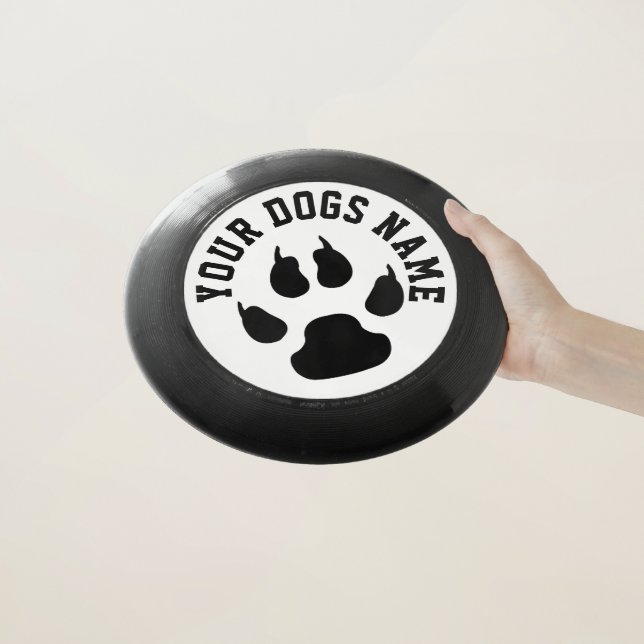 Dog Paw Personalized With Your Own Text Wham-O Frisbee (In Hand)