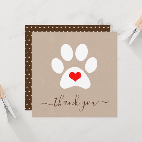 Dog Paw Pet Business Thank You Cards