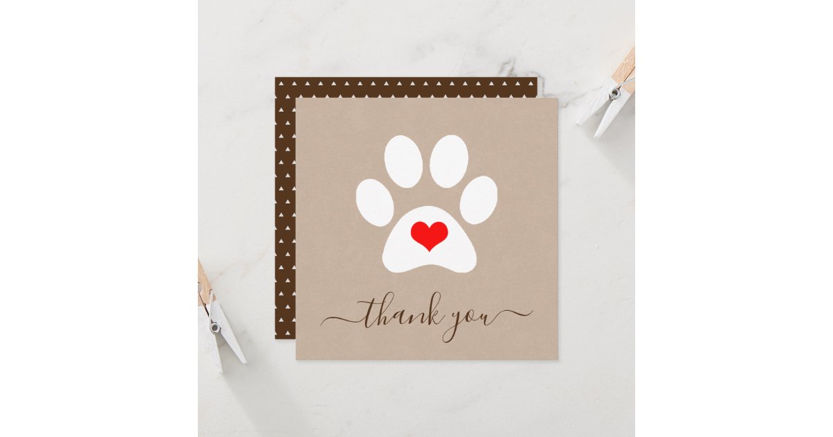Dog Paw Pet Business Thank You Cards | Zazzle