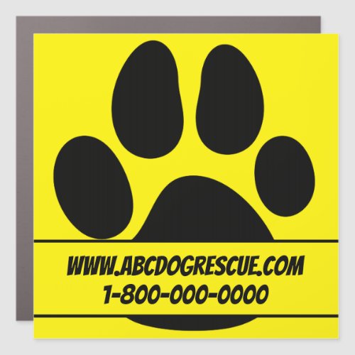 Dog Paw Pet Rescue Animal Car Magnet