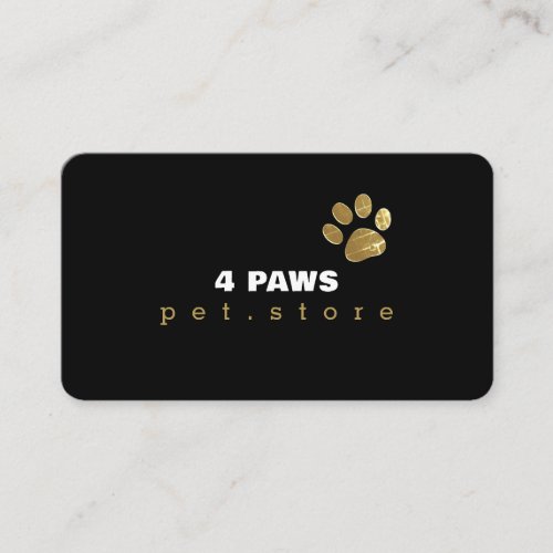 Dog Paw - Pet Store modern black Business Card