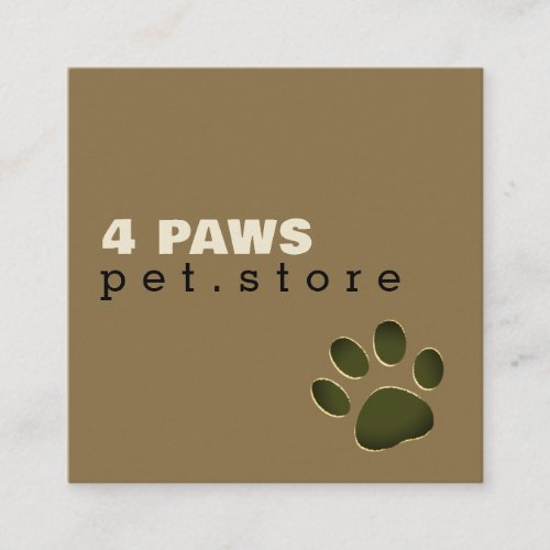 Dog Paw | Pet Store Square Business Card