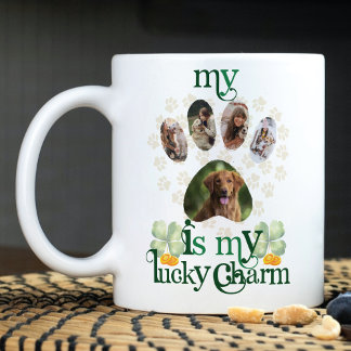 Dog Paw Photos St Patrick's Day Personalized Coffee Mug