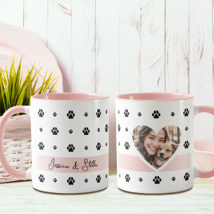 Dog Paw Pink Photo and Text  Mug