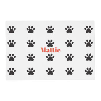 Dog Paw Placement for Food Bowls Placemat