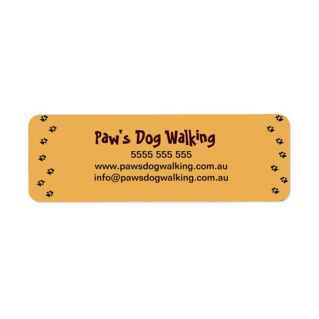 Dog Paw Print Address Label (Front)