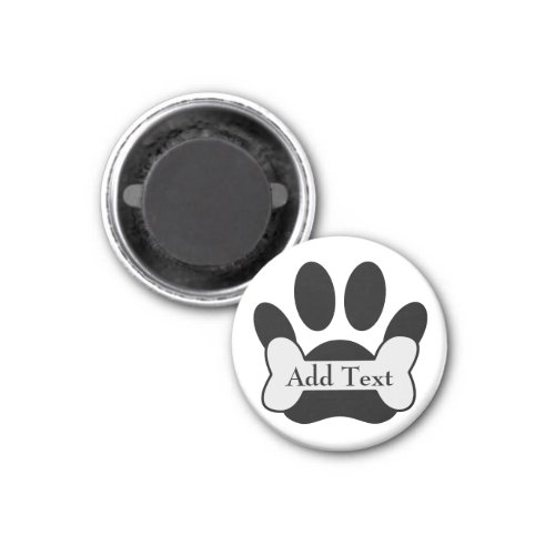 Dog Paw Print And Bone Magnet