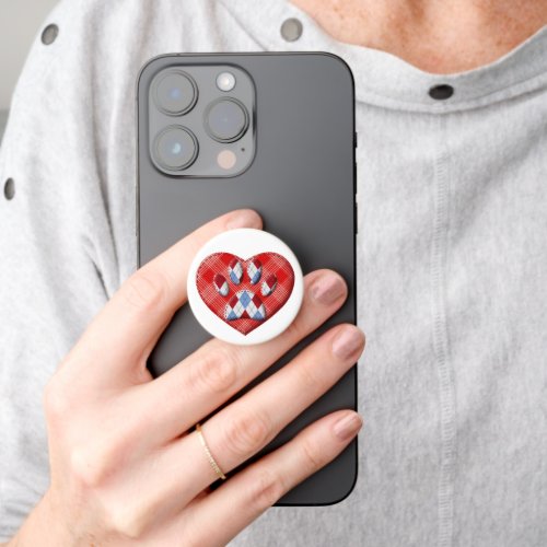 Dog Paw Print And Red Heart Drawing PopSocket