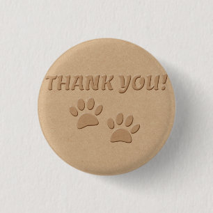 Dog Paw Print And Text Thank You Button