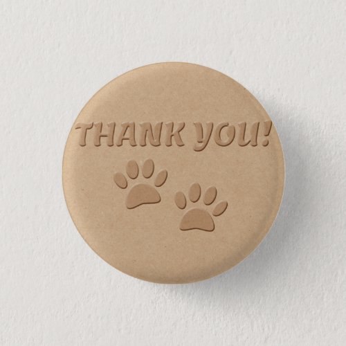 Dog Paw Print And Text Thank You  Button