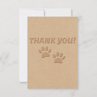Dog Paw Print And Text Thank You Card