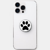 Dog Paw Print Animal Black and White PopSocket | Zazzle
