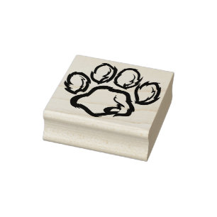 dog paw print art stamp