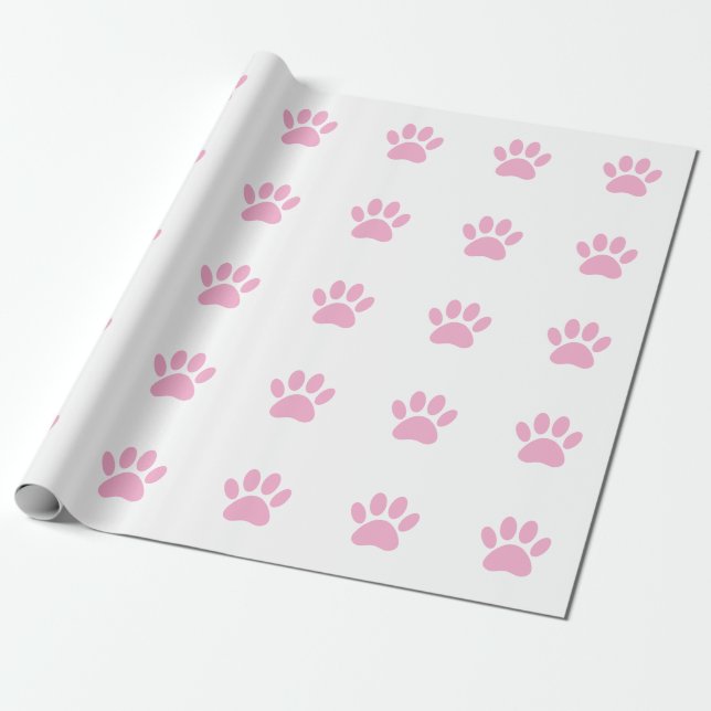 Dog Paw Print Art Wrapping Paper (Unrolled)