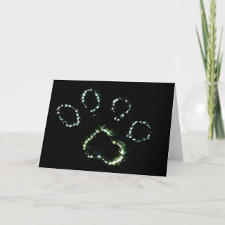 Dog Paw Print Canine Christmas Greeting Card Art