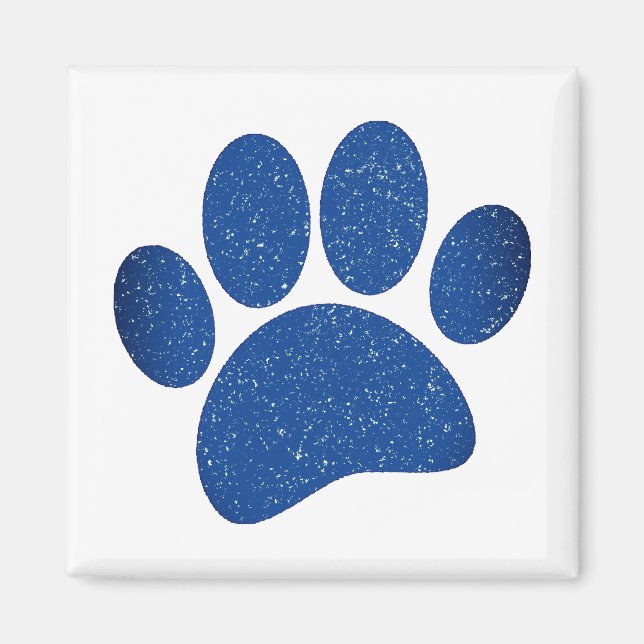 Dog Paw Print Cartoon Old Paper Print Magnet (Front)