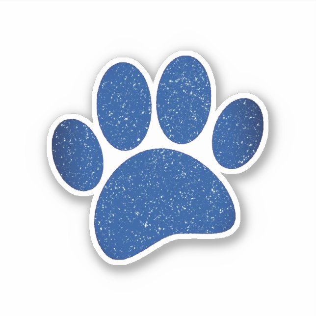 Dog Paw Print Cartoon Old Paper Print Sticker (Front)