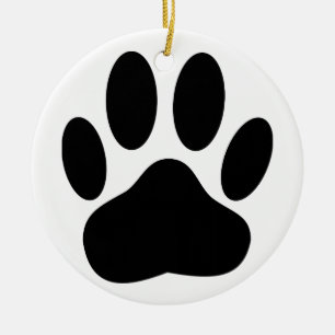 Dog Paw Print Ceramic Ornament