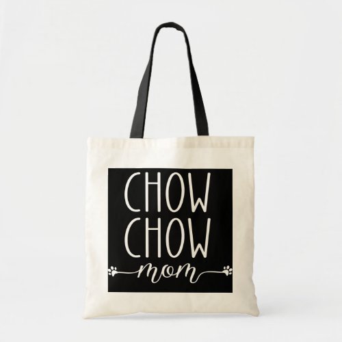 Dog Paw Print Chow Chow Mom  Tote Bag