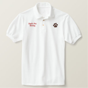 Dog Paw Print   Cool Canine Embroidered Polo Shirt