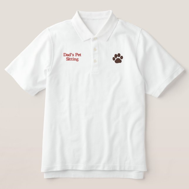 Dog Paw Print | Cool Canine Embroidered Polo Shirt (Design Front)